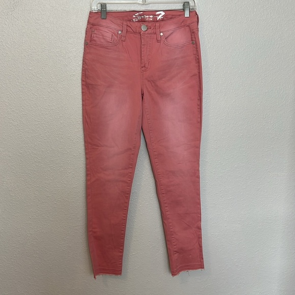 Seven7 Mid Rise Ankle Skinny Jean Pink Size 6 NWOT - Picture 4 of 6